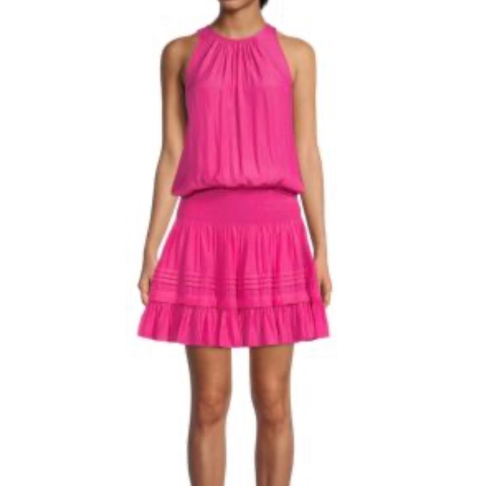 Anna Grace Halter Neck Mini Dress in Pink